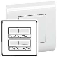 Plaque Ancien Mosaic - montage horiz - porte-étiq - 2x6 modules - blanc (RAL 9010) - Legrand - 075042