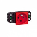 Prise programme mosaïc pour goulottes DLP - 2P+T - Bornes auto - 2 modules -  Rouge