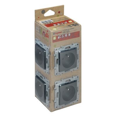 Lot de 6 prises 2P+T Legrand Niloé - 16 A - bornes auto - fonte - composables