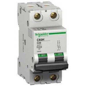 Schneider Electric Disjoncteur Modulaire Multi 9 - C60H - 2 Pôles - 3 A - Courbe C - Schneider Electric - 24848