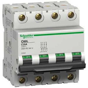 Schneider Electric Disjoncteur Modulaire Multi 9 - C60L - 4 Pôles - 3 A - Courbe C - Schneider Electric - 25446