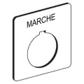 Schneider Electric Etiquette Plastronique pour Gamme 9001 Fond Blanc Marche