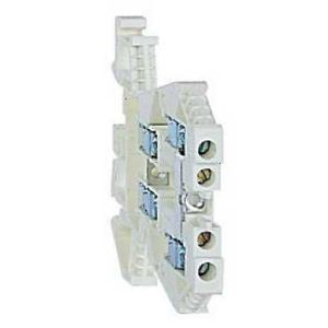 Schneider Electric Bornier Double Étage - 2 Points - Vis 4 Mm2 - 2E/2S - Gris