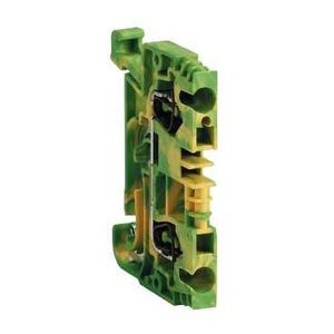 Schneider Electric Bloc de Connexion - Mise à La Terre - 2 Points - Ressort 2,5 Mm2 - Vert/Jaune - Schneider Electric - AB1RRNTP235U2