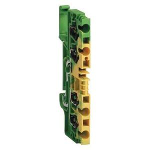 Schneider Electric Bloc de Connexion - Mise à La Terre - 4 Points - Ressort 2,5 Mm2 - Vert/Jaune - Schneider Electric - AB1RRNTP235U4