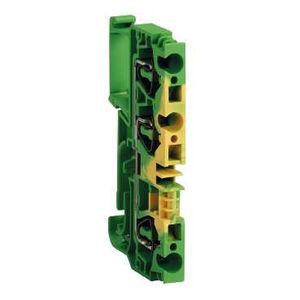 Schneider Electric Bloc de Connexion - Mise à La Terre - 3 Points - Ressort 4 Mm2 - Vert/Jaune - Schneider Electric - AB1RRNTP435U3
