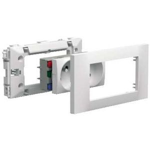 Schneider Electric Optiline 70 - Support D'Appareillage 45 X 45 avec 1 Prise Double à 45°