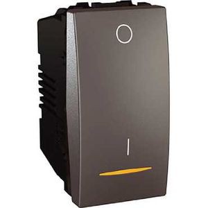 Schneider Unica Graphite interrupteur bipolaire lumineux (témoin) 16 A bornes à vis 1 module