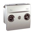 Schneider Unica Alu prise TV/FM individuelle 2 modules