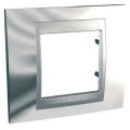 Schneider Unica Top Chrome Brillant liseré Alu plaque de finition 1 poste 2 modules