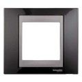 Schneider Unica Top Noir Rhodium liseré Graphite plaque de finition 1 poste 2 modules