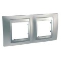 Schneider Unica Top Chrome Satiné liseré Alu plaque de finition 2 postes 2x2 modules