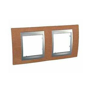 Schneider Unica Top Cerisier liseré Alu plaque de finition 2 postes 2x2 modules