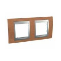Schneider Unica Top Cerisier liseré Alu plaque de finition 2 postes 2x2 modules