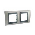 Schneider Unica Top Nickel Mat liseré Graphite plaque de finition 2 postes 2x2 modules