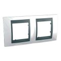Schneider Unica Top Blanc Techno liseré Graphite plaque de finition 2 postes 2x2 module