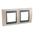 Schneider Unica Top Cuivre Onyx liseré Graphite plaque de finition 2 postes 2x2 modules