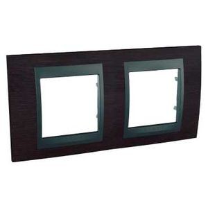 Schneider Unica Top Wengé liseré Graphite plaque de finition 2 postes 2x2 modules