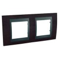 Schneider Unica Top Wengé liseré Graphite plaque de finition 2 postes 2x2 modules