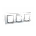 Schneider Unica Top Blanc Techno liseré Alu plaque de finition 3 postes 3x2 mod.hor.71mm