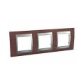 Schneider Unica Top Tabac liseré Alu plaque de finition 3 postes 3x2 modules hor.71mm