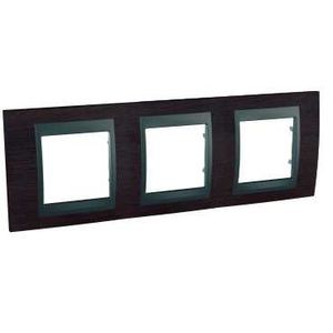 Schneider Unica Top Wengé liseré Graphite plaque de finition 3 postes 3x2 mod.hor.71mm