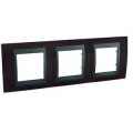 Schneider Unica Top Wengé liseré Graphite plaque de finition 3 postes 3x2 mod.hor.71mm