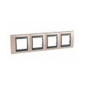 Schneider Unica Top Cuivre Onyx liseré Graphite plaq.finition 4 postes 4x2 mod.hor.71mm