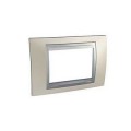 Schneider Unica Top Nickel Mat liseré Alu plaque de finition 3 modules horizontal