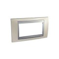 Schneider Unica Top Nickel Mat liseré Alu plaque de finition 4 modules hor. 45mm