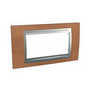 Schneider Unica Top Cerisier liseré Alu plaque de finition 4 modules hor. 45mm