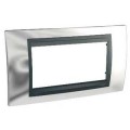 Schneider Unica Top Chrome Brillant liseré Graphite plaque de finition 4 mod. hor. 45mm