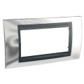 Schneider Unica Top Chrome Brillant liseré Graphite plaque de finition 4 mod. hor. 45mm