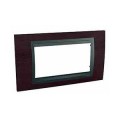 Plaque wengé liseré graphite Schneider Unica Top 4 modules horizontal