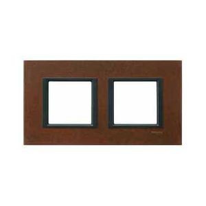 Schneider Unica Class Oxyde liseré Noir plaque de finition 2 postes 2x2 modules 71mm