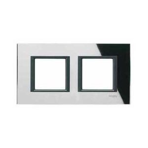Schneider Unica Class Miroir Noir liseré Noir plaq.de finition 2 postes 2x2 modules 71mm