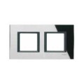 Schneider Unica Class Miroir Noir liseré Noir plaq.de finition 2 postes 2x2 modules 71mm