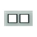 Schneider Unica Class Verre Gris liseré Noir plaq.de finition 2 postes 2x2 modules 71mm