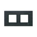 Plaque de finition Unica Schneider Electric - 2 postes - Vertical - Horizontal - Clipsable - Ardoise liseré Noir - IP20 - IK01