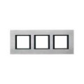 Schneider Unica Class Aluminium Ice liseré Noir plaq. finition 3 postes 3x2 mod.hor.71mm