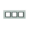 Schneider Unica Class Verre Gris liseré Noir plaq.de finition 3 postes 3x2 mod. hor.71mm