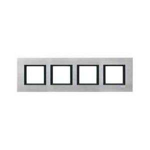 Plaque de Finition Aluminium Ice Liseré Noir 4x2 Modules Unica Class