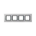 Plaque de Finition Aluminium Ice Liseré Noir 4x2 Modules Unica Class