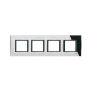 Schneider Unica Class Miroir Noir liseré Noir plaq.de finition 4 postes 4x2 mod.hor.71mm