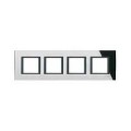 Schneider Unica Class Miroir Noir liseré Noir plaq.de finition 4 postes 4x2 mod.hor.71mm