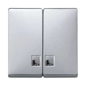 Enjoliveur pour interrupteur double allumage avec fenêtre pour symbole aluminium