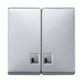 Enjoliveur pour interrupteur double allumage avec fenêtre pour symbole aluminium