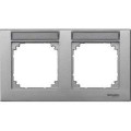 Plaque finition double M-Plan, à porte-étiquette, montage horizontal, aluminium