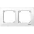 Plaque de Finition Blanche Polaire Brillante 2 Postes Merten M-Plan Schneider