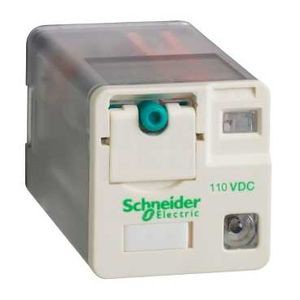 RELAIS UNIVERSEL 2 CO (CYLIND) AVEC LED 110 V DC